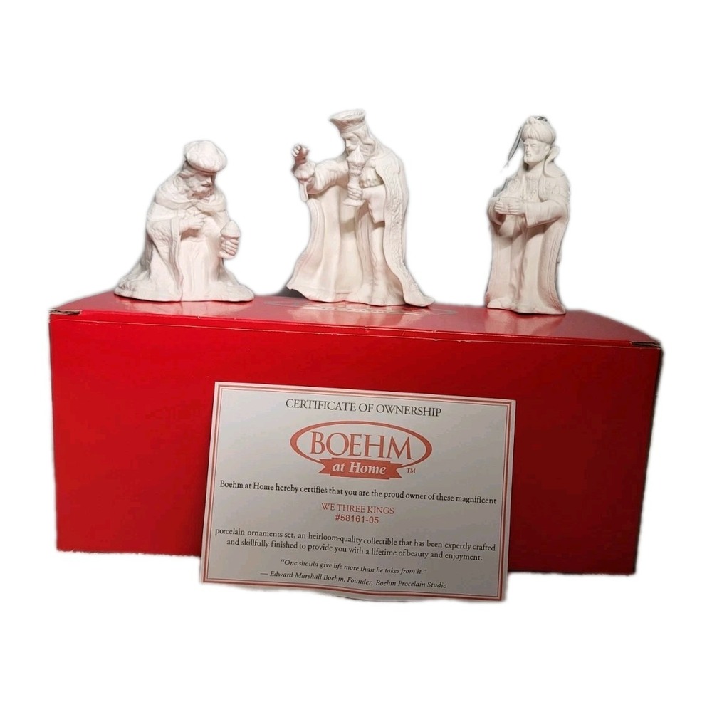 NWT Boehm Porcelain Three Kings Nativity Scene White Inthe Box